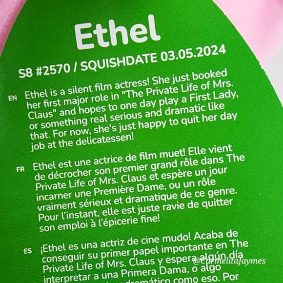 🎄 ETHEL ☕️ 8" Pink Fur Peppermint Latte Drink Christmas 2024 Squishmallow NWT - Picture 4 of 9